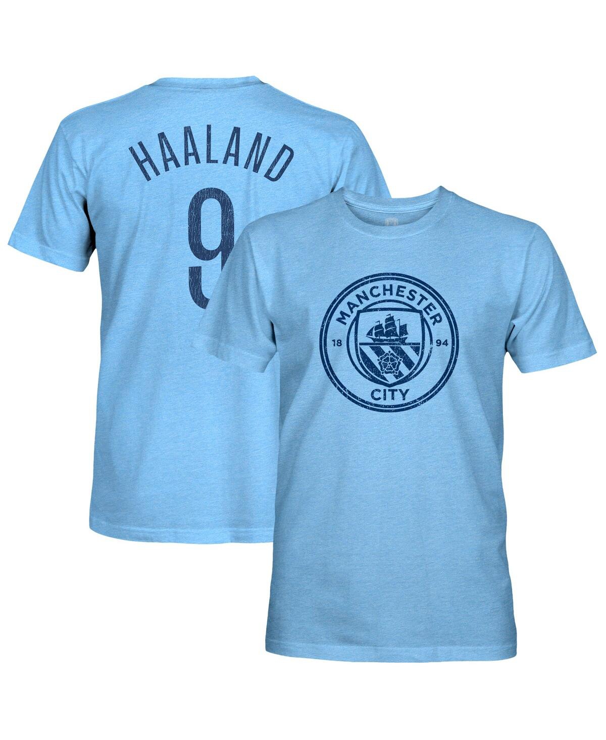 1863fc Men's Erling Haaland Sky Blue Manchester City Player Name Number Twisted Tri-blend Slub T-shirt In Blue