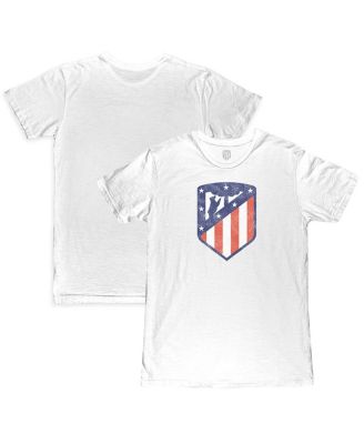 1863FC - Men's White Atletico de Madrid Color Crest Slub T-Shirt