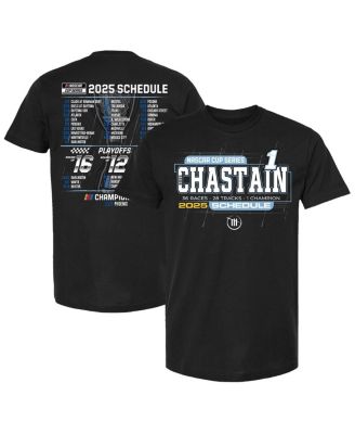 Checkered Flag Sports - Men's Black Ross Chastain 2025 NASCAR Cup Series Schedule T-Shirt