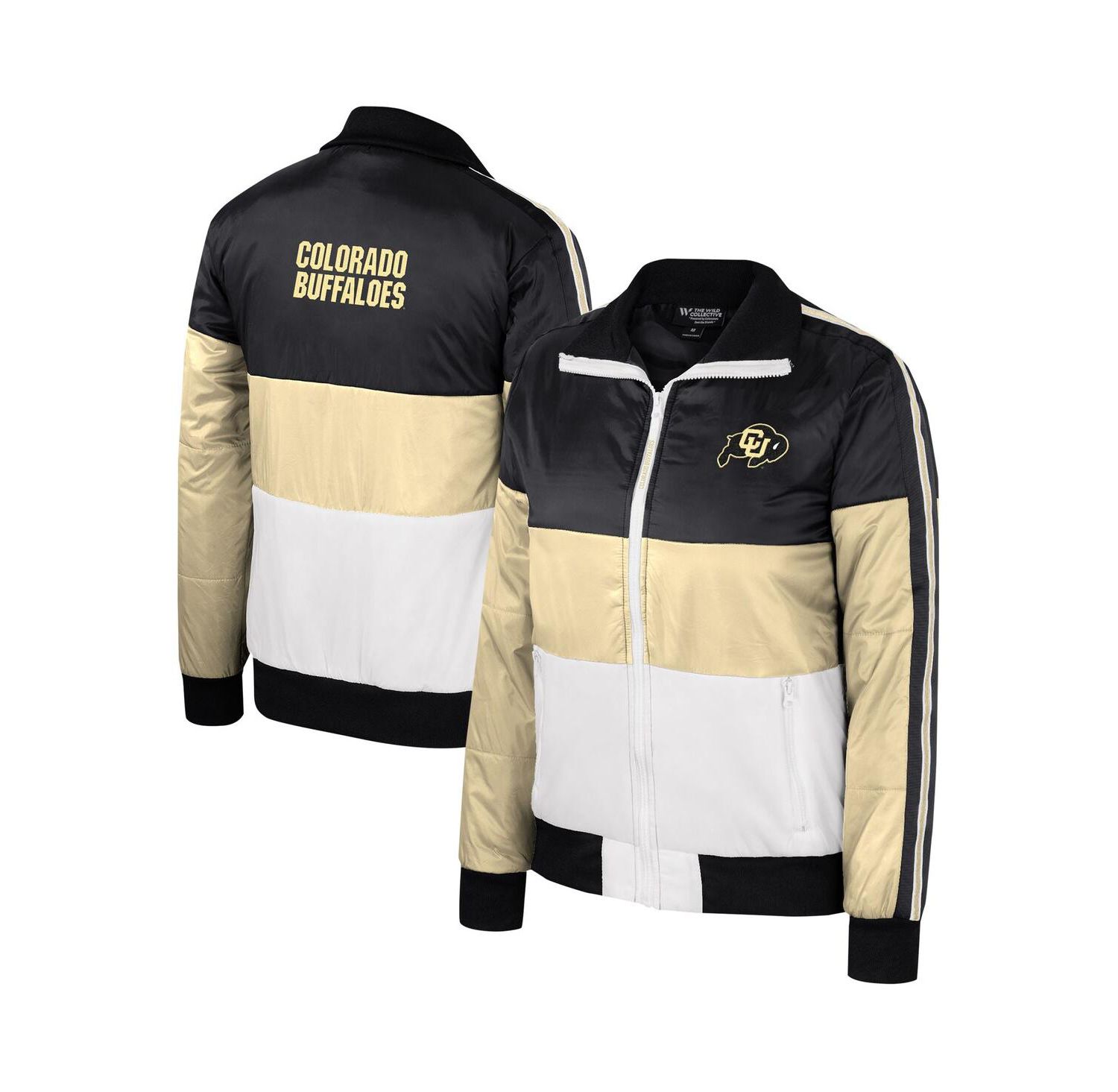 Women's Gold Colorado Buffaloes Color Block Puffer Full-Zip Jacket