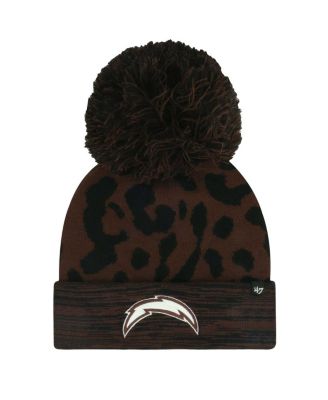 '47 Brand - Women's Brown Los Angeles Chargers Cacao Cuffed With Pom Knit Hat