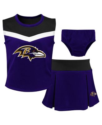 Girls Preschool 2-Piece Purple Baltimore Ravens Spirit Cheerleader Set with Bloomers