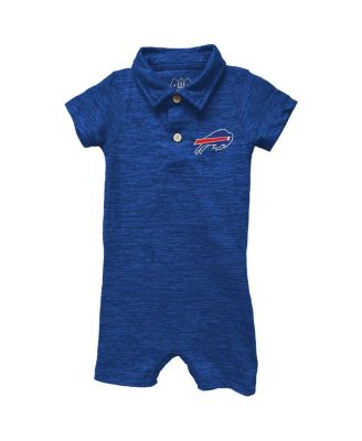 Wes & Willy - Baby Boys and Girls Royal Buffalo Bills Short Leg Cloudy Yarn Polo Bodysuit