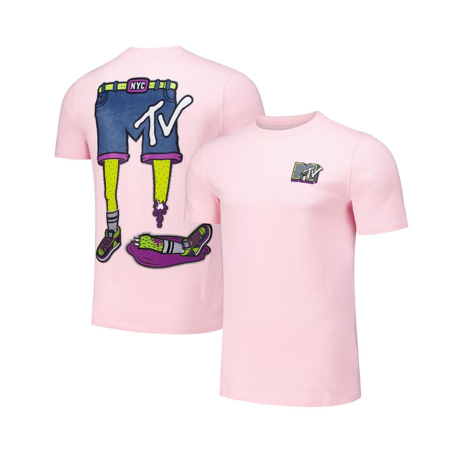 Men's Pink MTV Zombie Regular Fit T-Shirt
