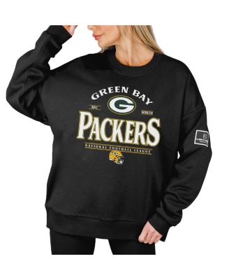 Gameday Couture - Women's Black Green Bay Packers Oversized Players Only Black Label Pullover Sweatshirt