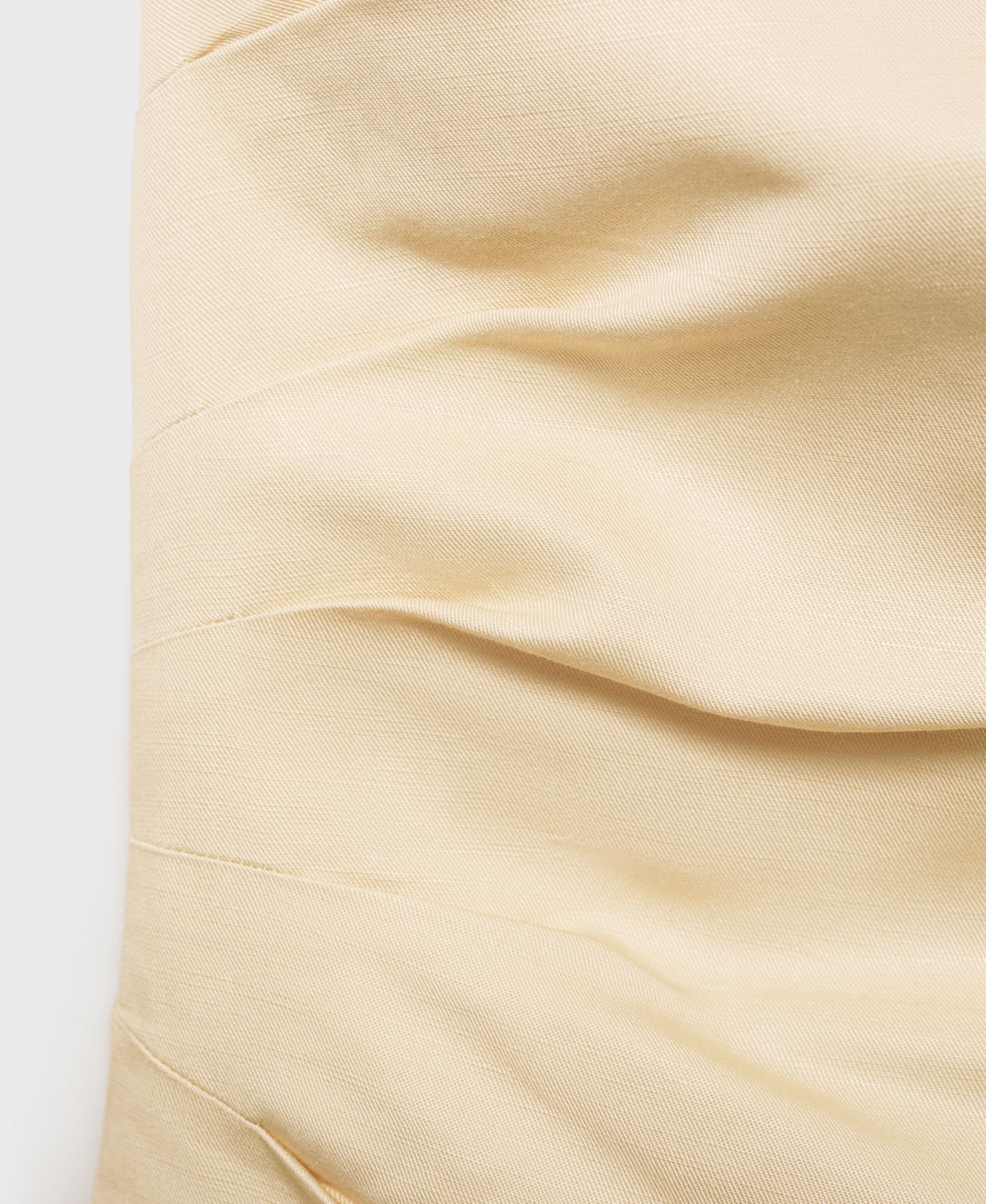 Женский топ Mango Strapless Linen-Blend, цвет: Пастельный жёлтый — фото 2