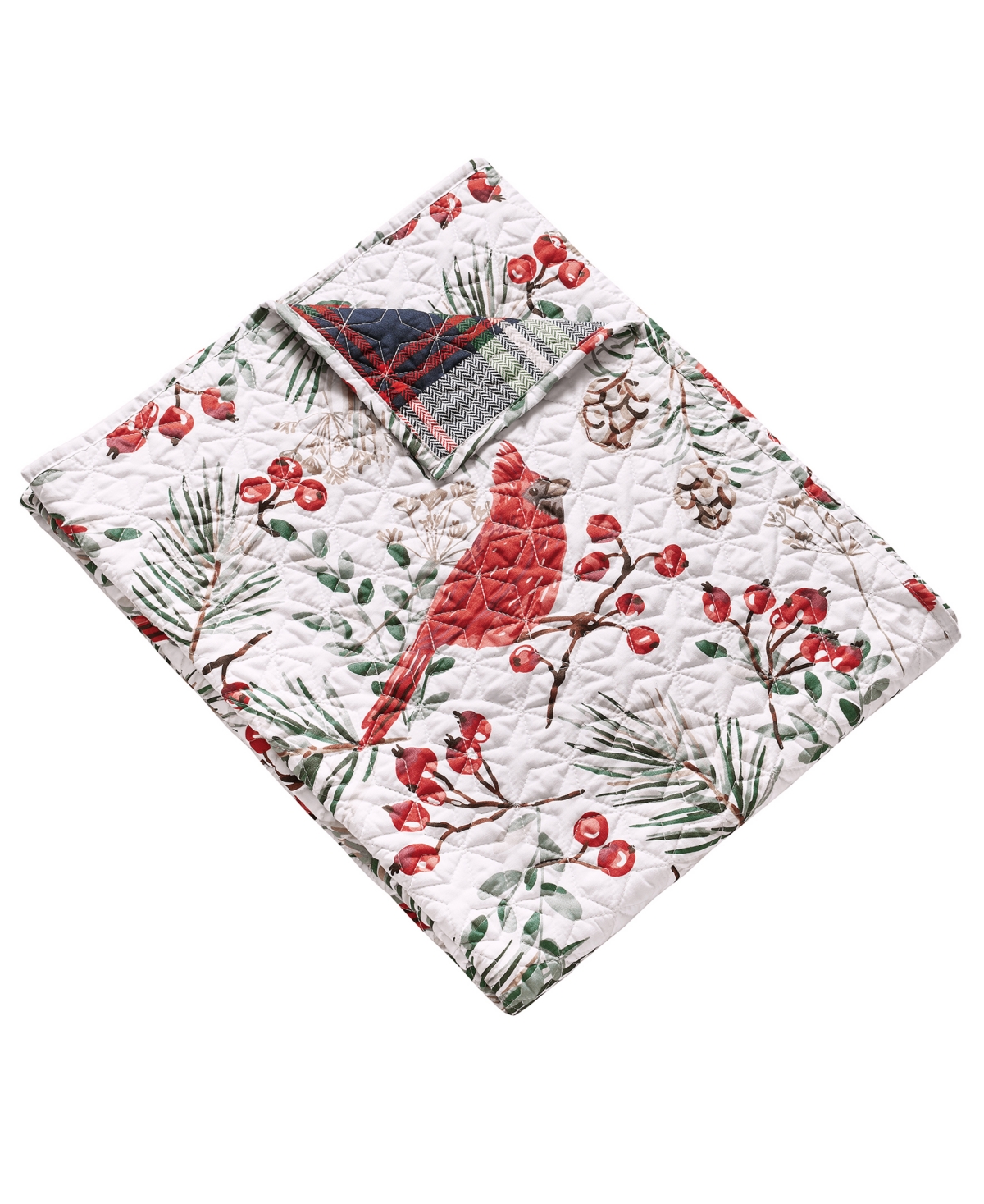 Greenland Home Fashions Cardinal Plaid Winter Wonderland Reversible Throw, 50" X 60" In Multi