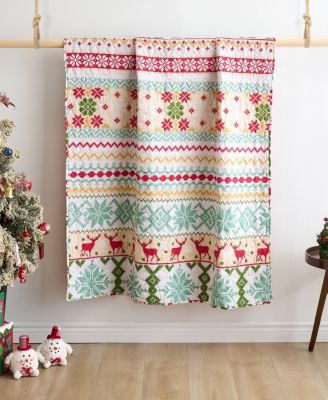 Fair Isle Snow Reversible Holiday Throw, 50" x 60"