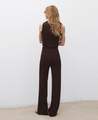 Women's Fine-Knit Wide Leg Pants