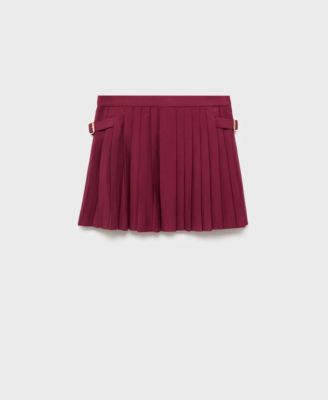 MANGO - Women's Buckles Pleated Skirt