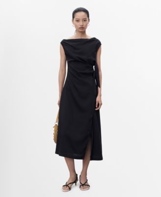 MANGO - Women's Asymmetrical Knotted Dress