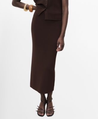 MANGO - Women's Fine Knit Midi Skirt