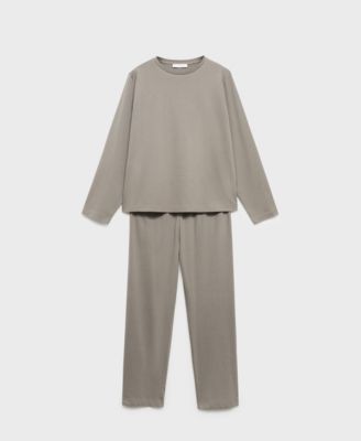 Women's Two-Piece Plain Cotton Pajamas
