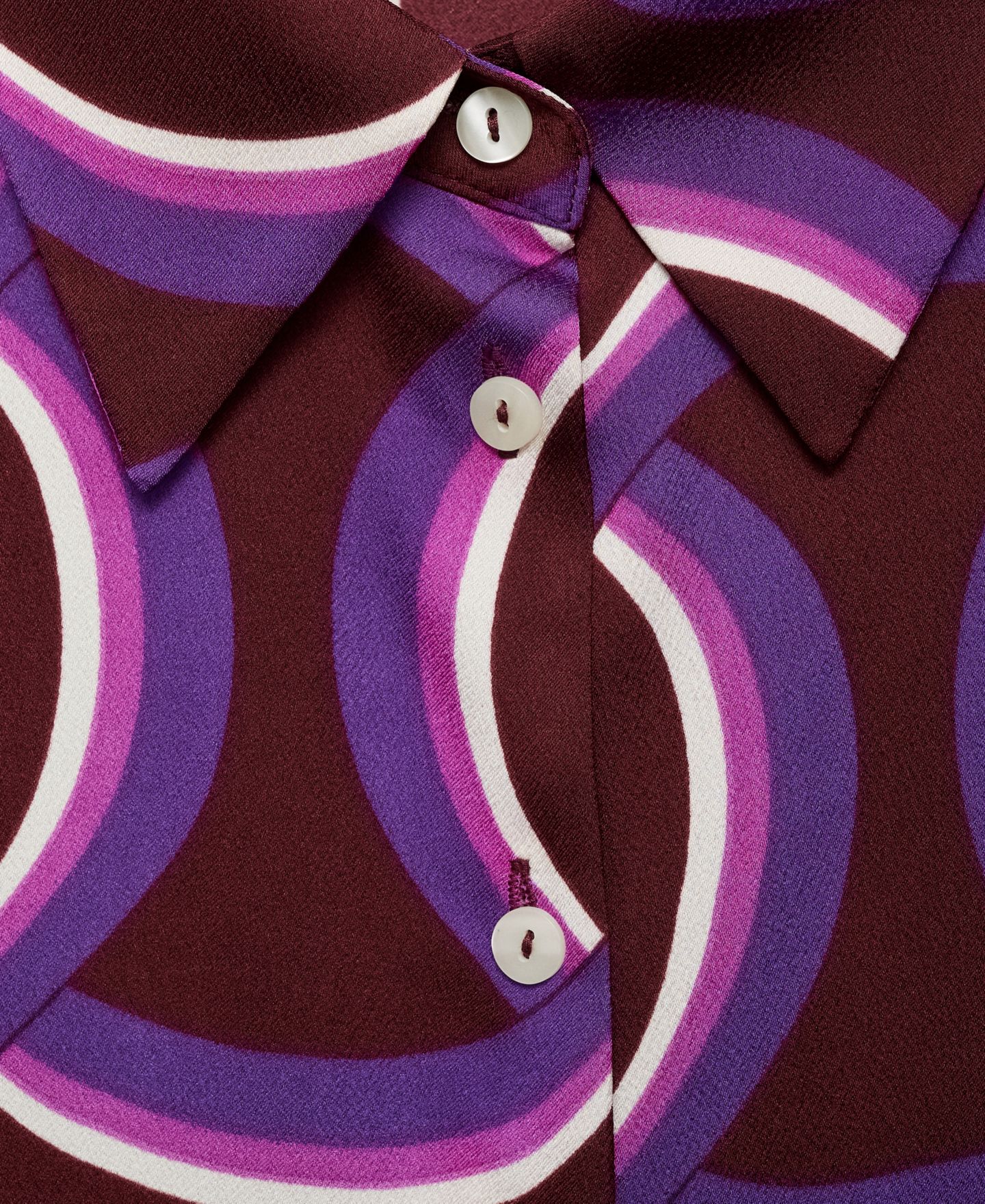 Женская рубашка Mango Abstract Print, цвет: Фиолетовый — фото 7
