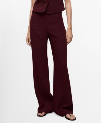 Women's Straight Mid-Rise Suit Pants