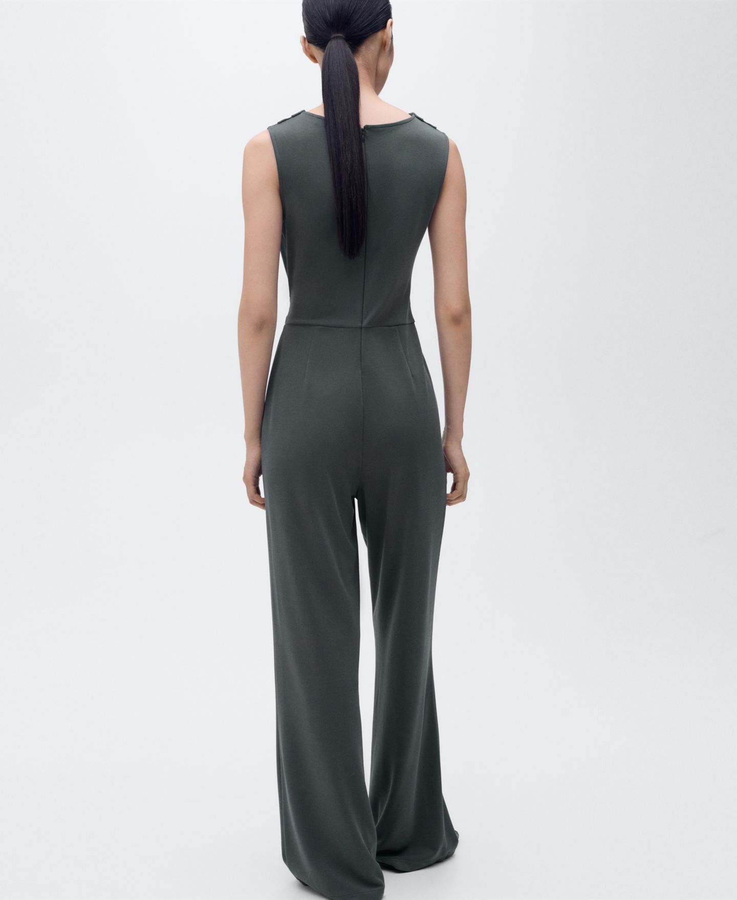 Женский комбинезон MANGO Long Knot Jumpsuit, цвет: Угольный — фото 3