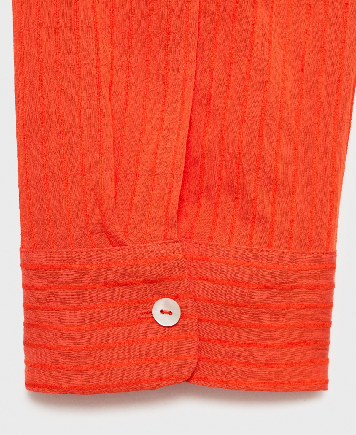 Mango Oversize Crinkled Effect Button-up Shirt In Orange