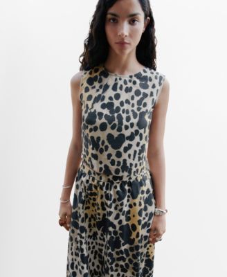 Women's Animal-Print Cotton Crop Top