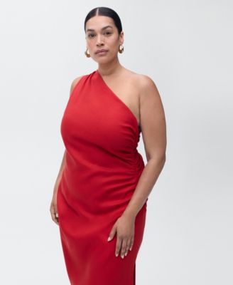 Women's Asymmetrical Neckline Lyocell Dress