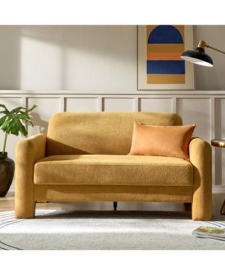 Shelbi 59.5" Modern Curved Chenille Loveseat Sofa