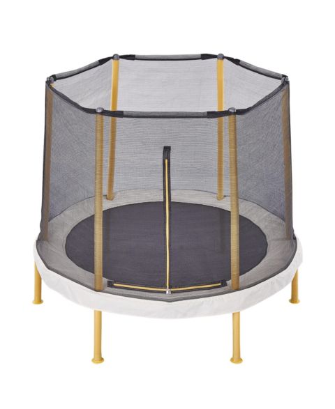 Детская игрушка JumpKing 60" Round Trampoline with Enclosure, Ages 3+, цвет: Слоновая кость белый