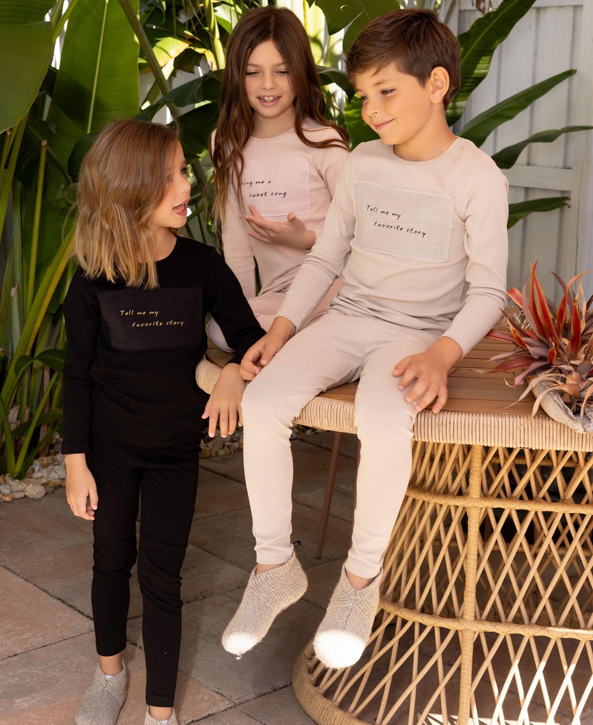 NoggiWear Kids Linen Patch Loungewear Set