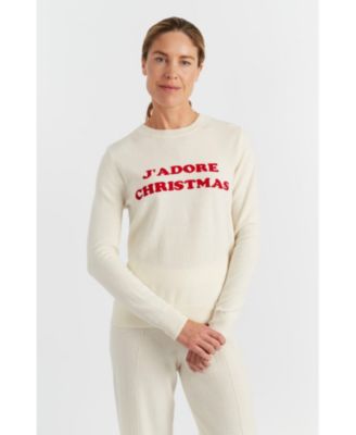 Women's Wool-Cashmere J'adore Christmas Sweater