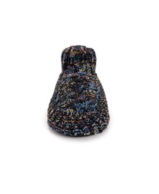 Women's Icelandic Space Dye Marl Cabled Cuff Booties, Pearl, L/XL