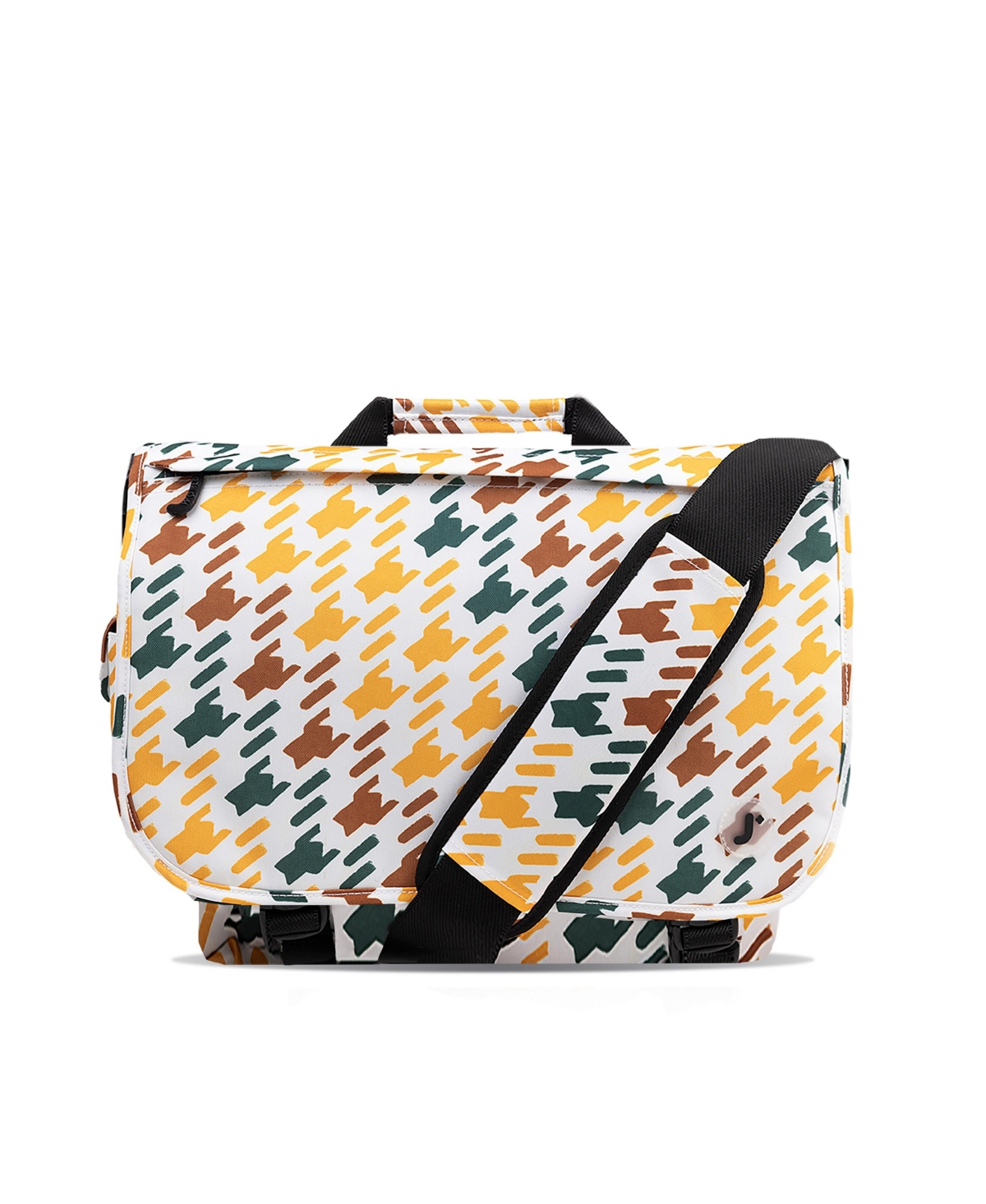 J World Unisex Thomas 16" Messenger Bag With Laptop Sleeve for School and Travel - Vivid tweed