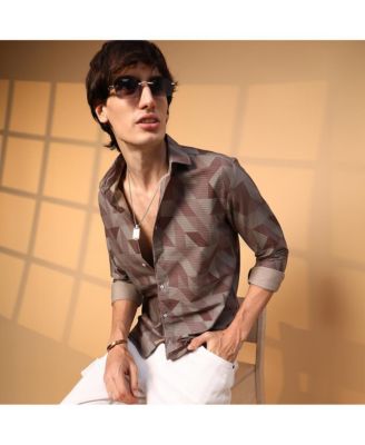 Men's Geometric Seersucker Shirt