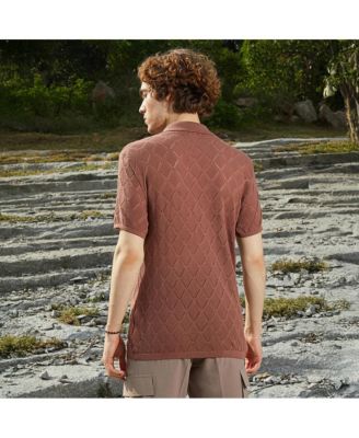 Men's Rhombus-Knit Slim-Fit Shirt