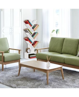 7-Tier Zigzag Tree Bookcase with Open Drawer for Books, Decor, and Accessories - Space-Saving Organizer Unit for Living Room, Bedroom, Office