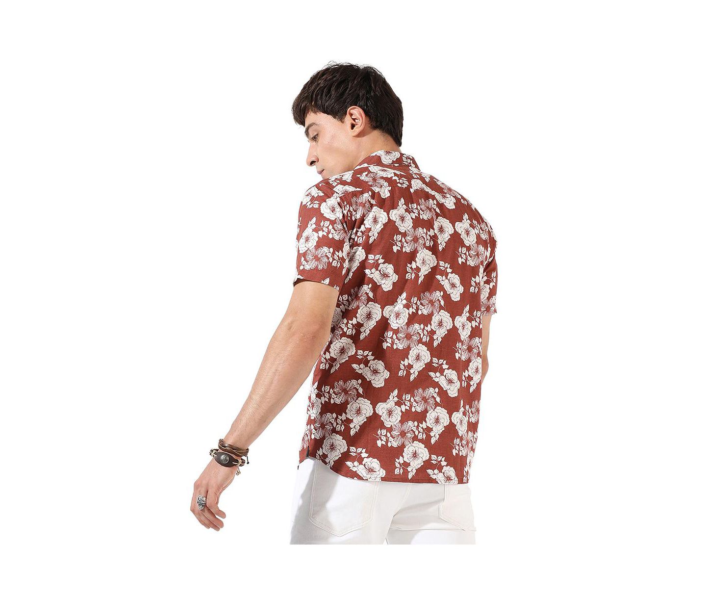 Мужская рубашка Cahoot Printed Casual, цвет: Коричневый — фото 4