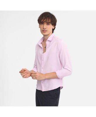 Men's Lilac Chevron-Textured Shirt
