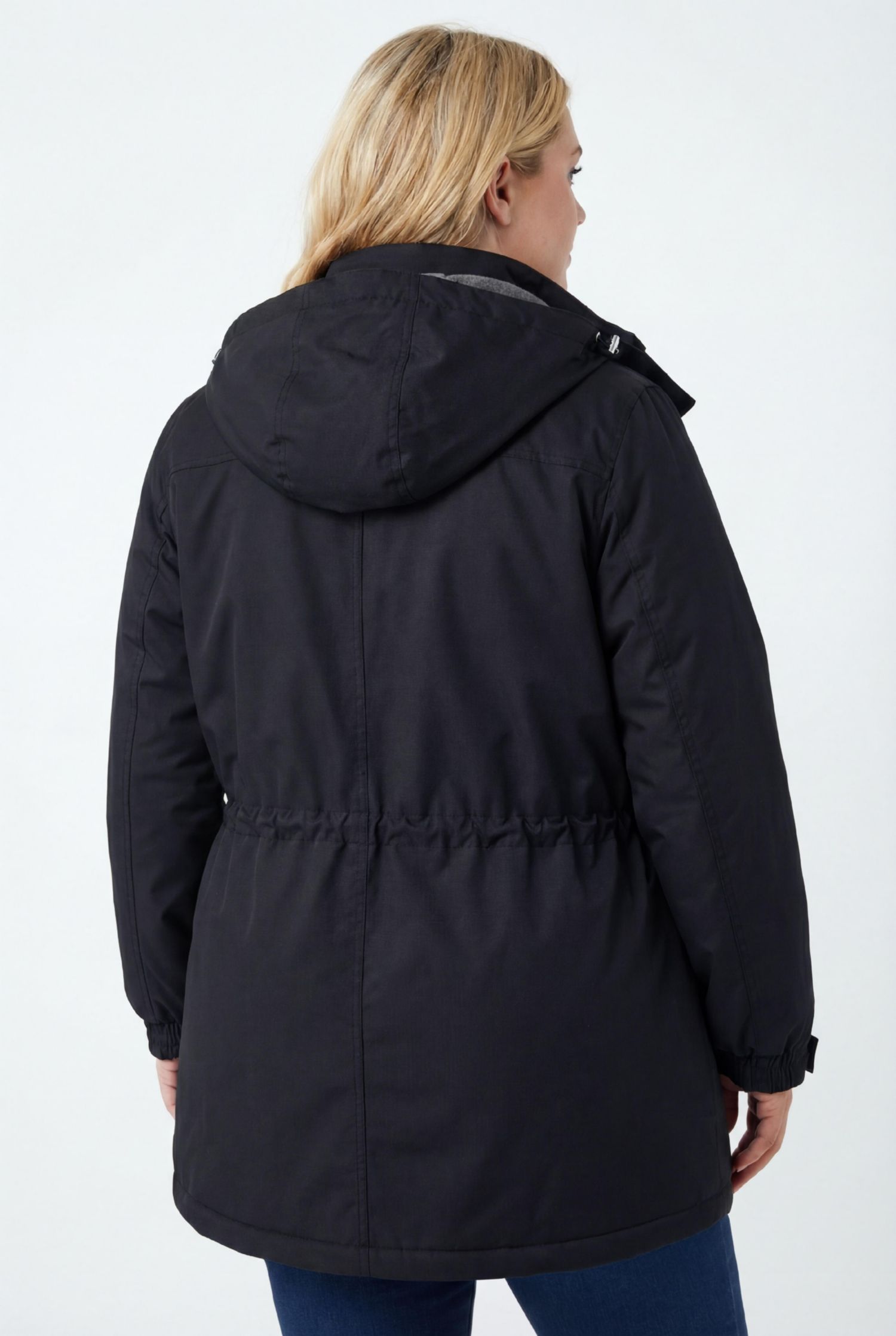 Plus Size Microfiber Parka