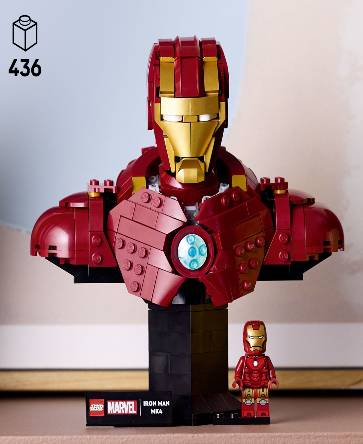Lego Marvel Iron Man MK4 Bust Building Kit 76327, 436 Pieces