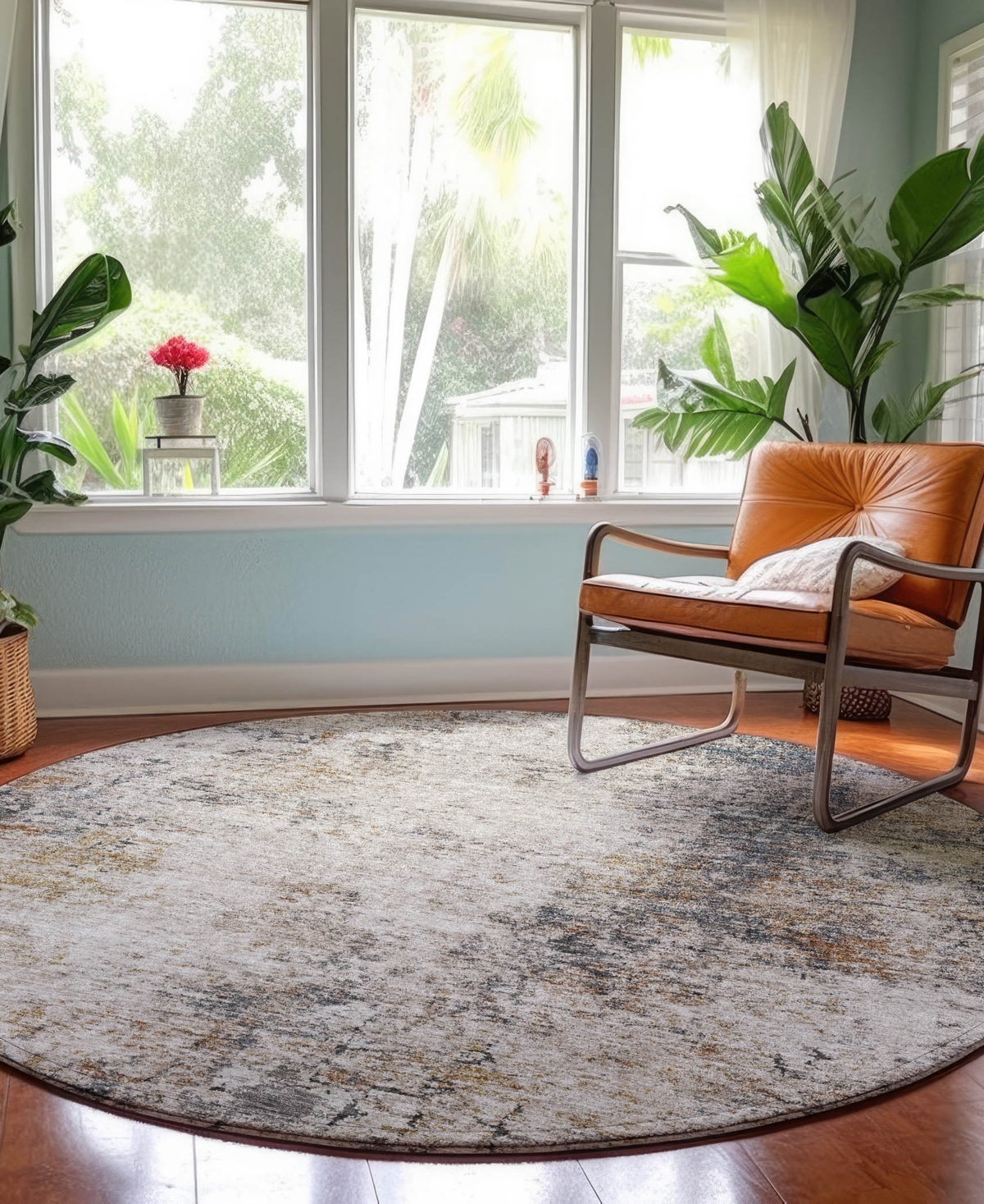 Dalyn Neo No4 8'x8' Round Area Rug In Gray