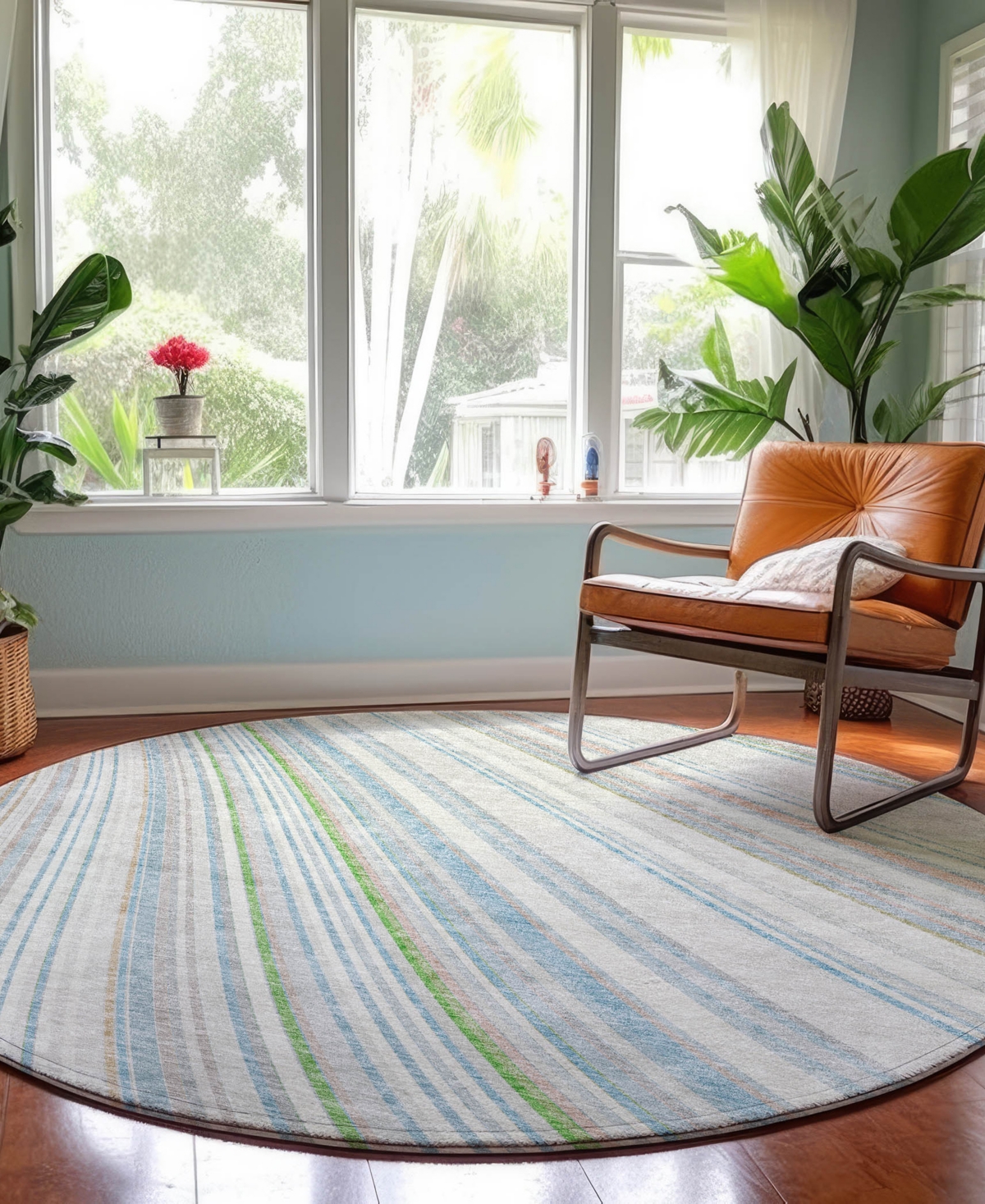 Dalyn Neo No14 8'x8' Round Area Rug In Green