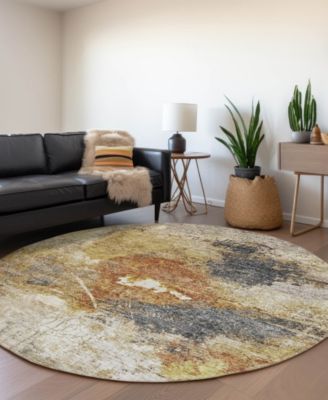 Nouveau Washable NV7 8'x8' Round Area Rug