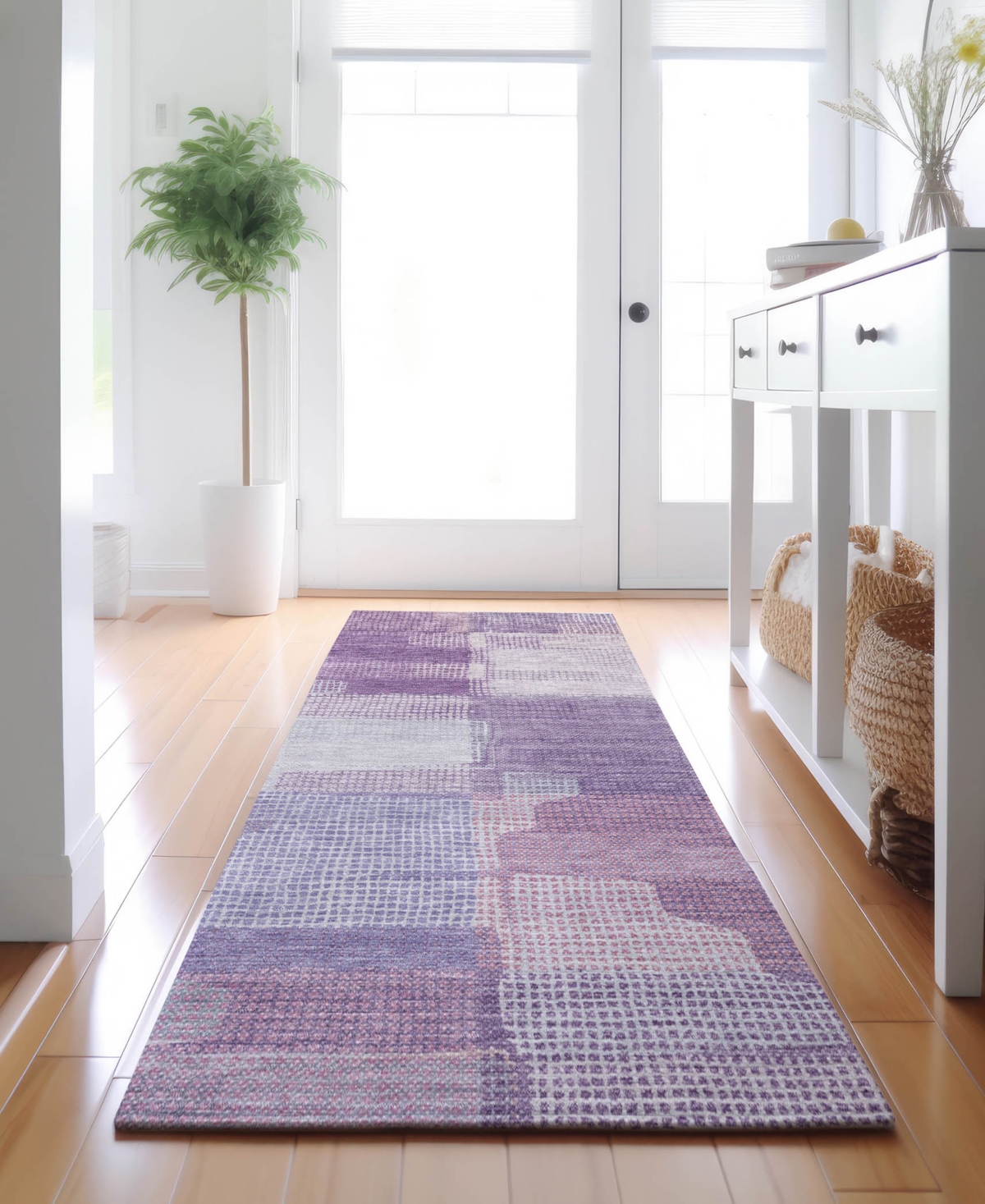 Dalyn Ravenna Rn10 2'3"x7'6" Runner Area Rug In Purple