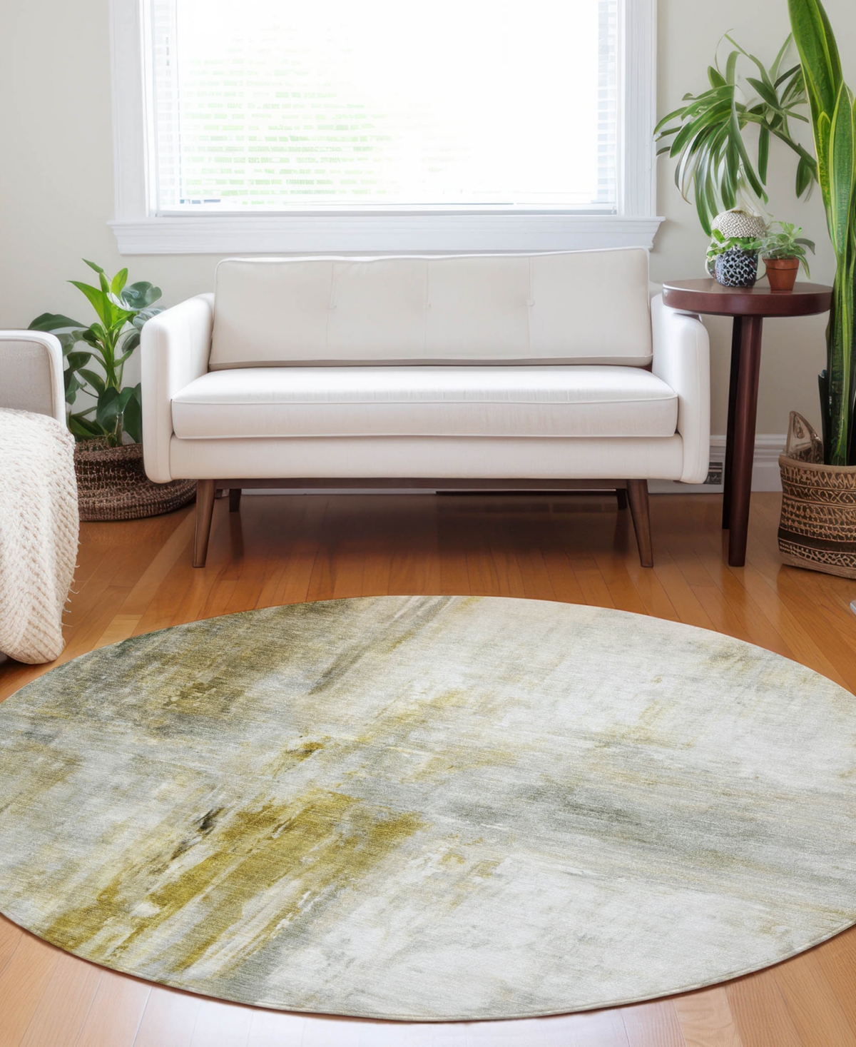 Dalyn Ravenna Rn2 8'x8' Round Area Rug In Yellow