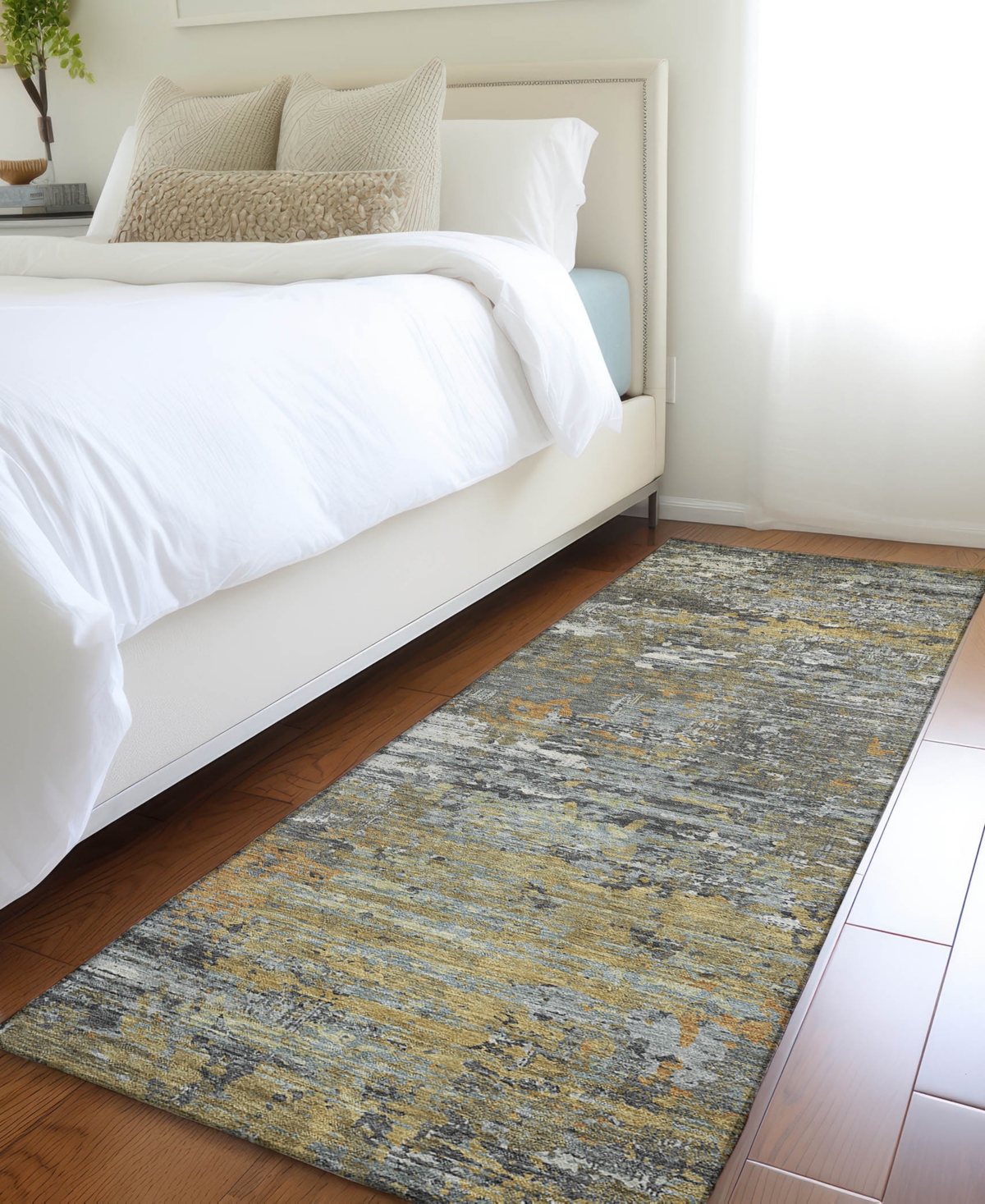 Dalyn Kochi Kc12 2'3"x7'6" Runner Area Rug In Yellow