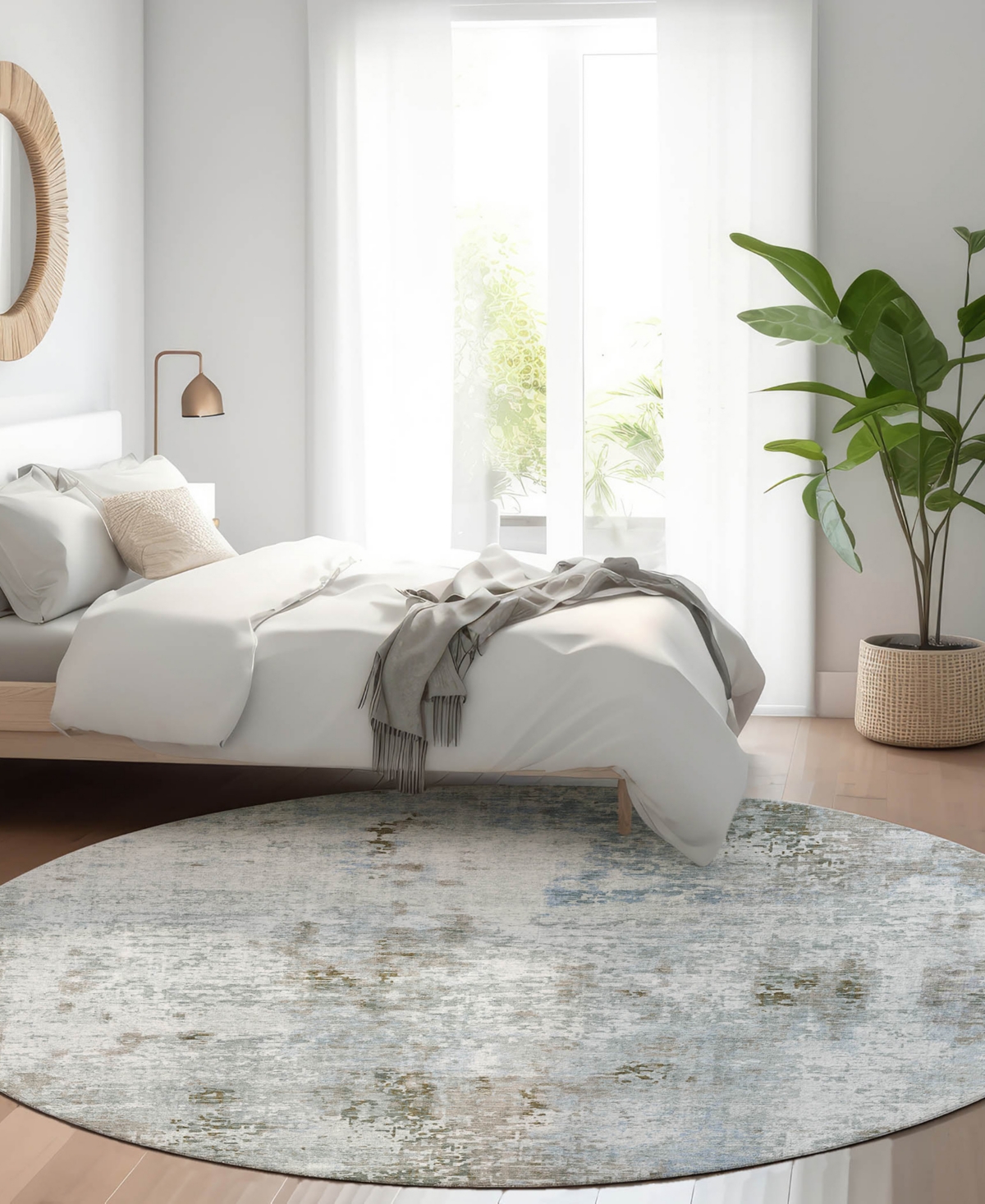 Dalyn Kochi Kc4 8'x8' Round Area Rug In Gray