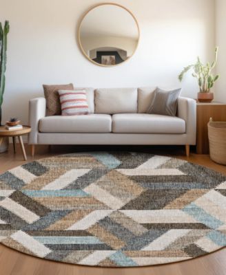 Lorenzo Washable LN1 8'x8' Round Area Rug