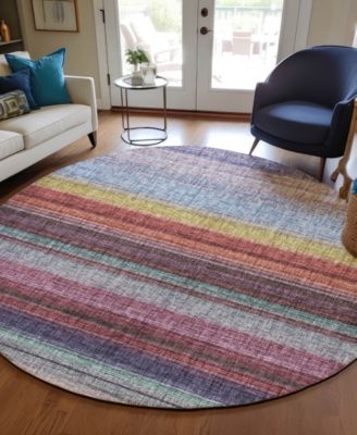 Portico Washable PO2 8'x8' Round Area Rug