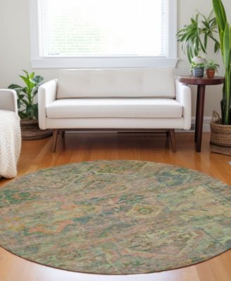 Tabrook Washable TB6 8'x8' Round Area Rug