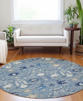 Tabrook Washable TB12 8'x8' Round Area Rug