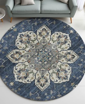 Silk Road Washable SR6 8'x8' Round Area Rug