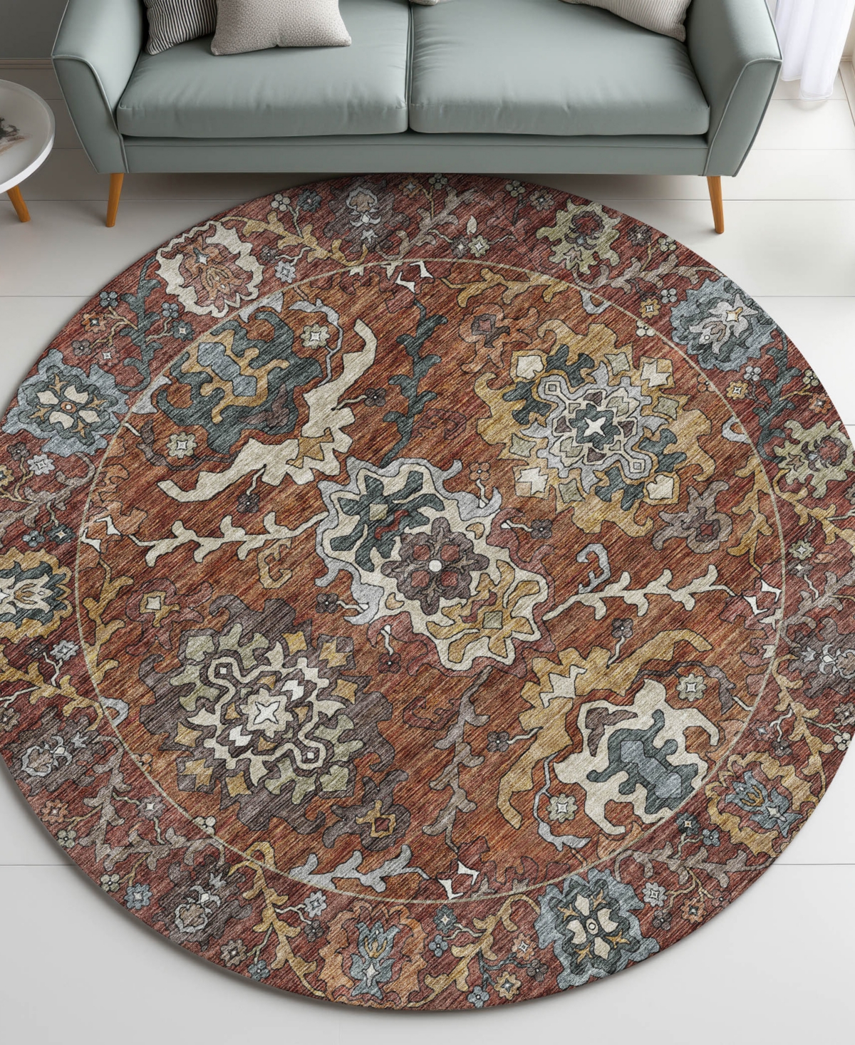 Dalyn Silk Road Washable Sr8 8'x8' Round Area Rug In Red