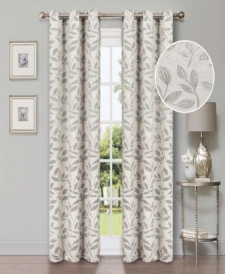 Modern Leaves Room Darkening Grommet Top Curtain Panels, 42" x 96" (Set of 2)